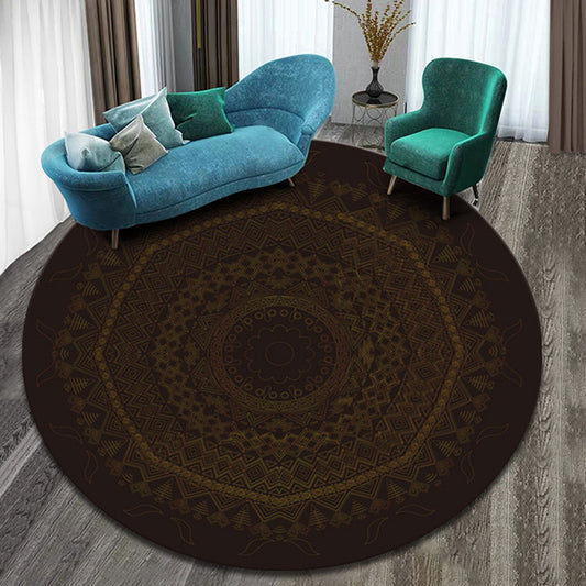 Designer Decoration Rug Multi Colored Floral Pattern Indoor Rug Synthetics Pet Friendly Washable Carpet Brown Clearhalo 'Area Rug' 'Moroccan' 'Rugs' Rug' 2296239