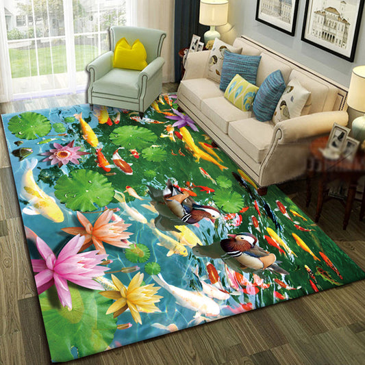 Multicolor Living Room Rug Trendy Floral Print Indoor Rug Cotton Blend Easy Care Pet Friendly Carpet Clearhalo 'Area Rug' 'Rug' 2296248