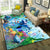 Multicolor Living Room Rug Trendy Floral Print Indoor Rug Cotton Blend Easy Care Pet Friendly Carpet Denim Blue Clearhalo 'Area Rug' 'Rug' 2296249