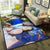 Multicolor Living Room Rug Trendy Floral Print Indoor Rug Cotton Blend Easy Care Pet Friendly Carpet Ocean Blue Clearhalo 'Area Rug' 'Rug' 2296255