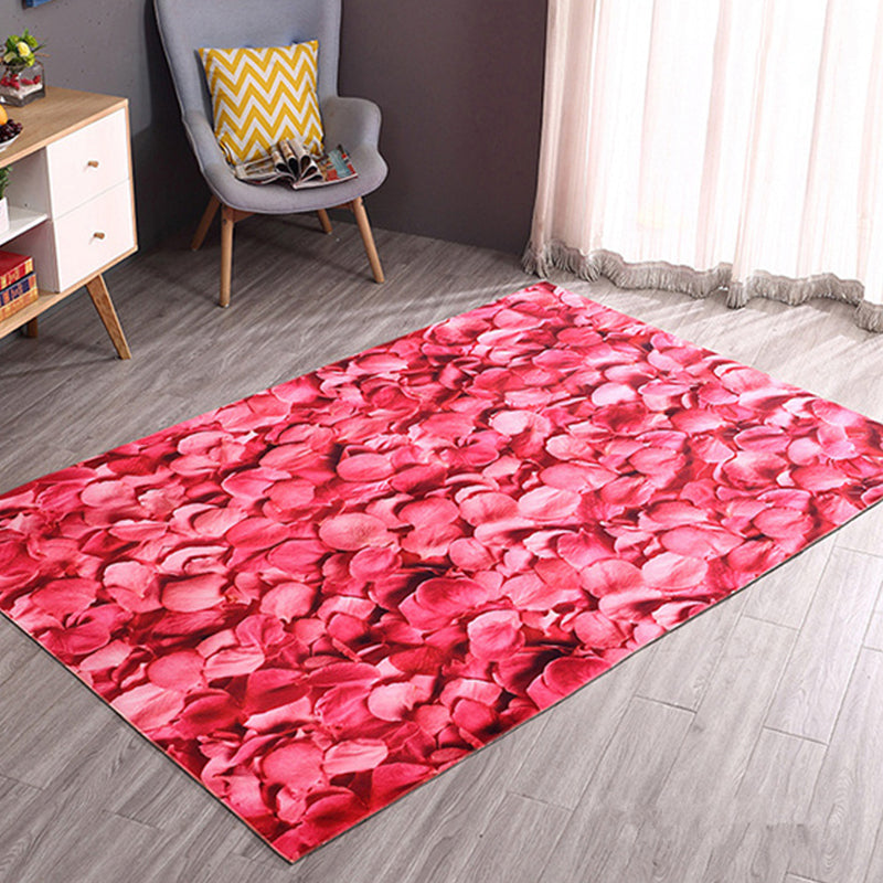 Modern Home Decoration Rug Multicolor Geography Area Rug Polyster Easy Care Washable Indoor Rug Rose Red Clearhalo 'Area Rug' 'Rug' 2296271