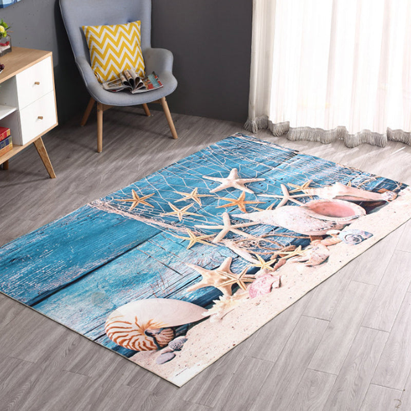 Modern Home Decoration Rug Multicolor Geography Area Rug Polyster Easy Care Washable Indoor Rug Sky Blue Clearhalo 'Area Rug' 'Rug' 2296273