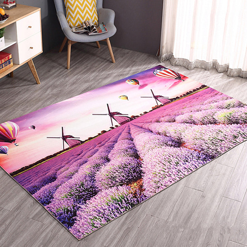 Modern Home Decoration Rug Multicolor Geography Area Rug Polyster Easy Care Washable Indoor Rug Purple Clearhalo 'Area Rug' 'Rug' 2296277