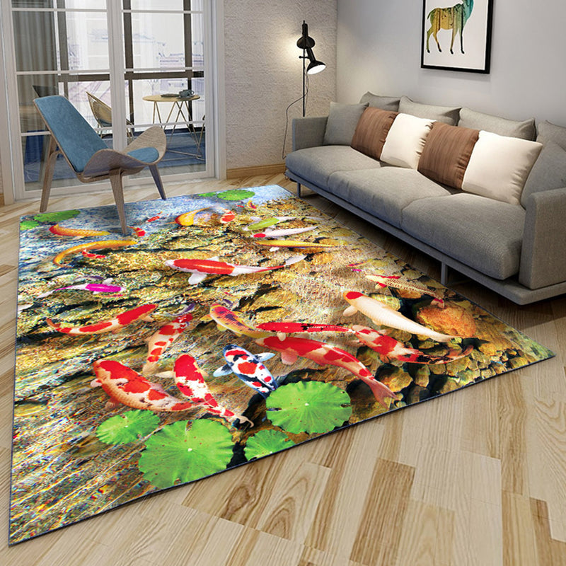 Novelty Living Room Rug Multi-Colored Floral Print Indoor Rug Polyster Anti-Slip Backing Washable Area Carpet Clearhalo 'Area Rug' 'Rug' 2296298