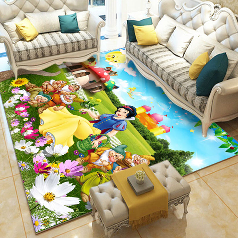 Novelty Living Room Rug Multi-Colored Floral Print Indoor Rug Polyster Anti-Slip Backing Washable Area Carpet Yellow Clearhalo 'Area Rug' 'Rug' 2296299
