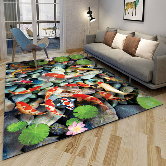 Novelty Living Room Rug Multi-Colored Floral Print Indoor Rug Polyster Anti-Slip Backing Washable Area Carpet Clearhalo 'Area Rug' 'Rug' 2296300