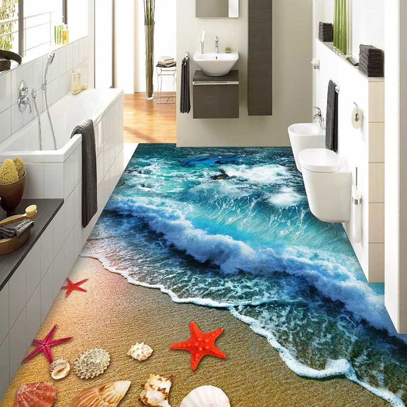 Multi Color Decoration Rug Calming Plant Printed Area Rug Polypropylene Easy Care Machine Washable Carpet Blue Clearhalo 'Area Rug' 'Rug' 2296313
