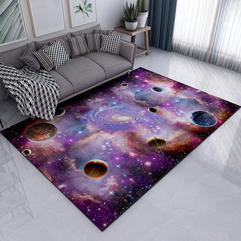 Multi Color Decoration Rug Calming Plant Printed Area Rug Polypropylene Easy Care Machine Washable Carpet Purple Clearhalo 'Area Rug' 'Rug' 2296315