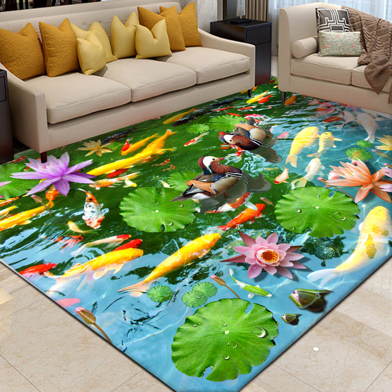 Multi Color Decoration Rug Calming Plant Printed Area Rug Polypropylene Easy Care Machine Washable Carpet Clearhalo 'Area Rug' 'Rug' 2296318