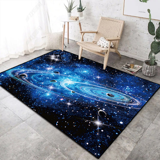 Novelty Space Printed Rug Multi Colored Cotton Blend Indoor Rug Easy Care Pet Friendly Washable Area Carpet for Room Clearhalo 'Area Rug' 'Rug' 2296322