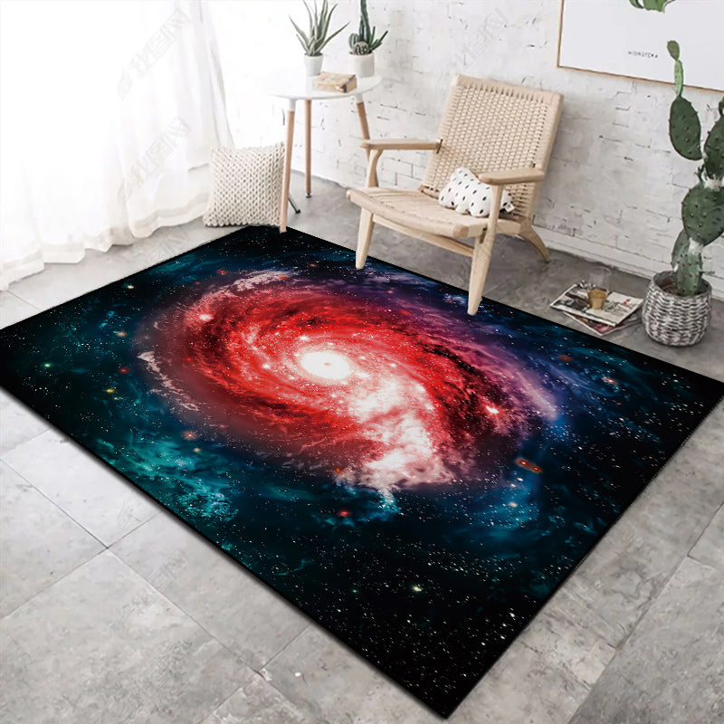 Novelty Space Printed Rug Multi Colored Cotton Blend Indoor Rug Easy Care Pet Friendly Washable Area Carpet for Room Red Clearhalo 'Area Rug' 'Rug' 2296324