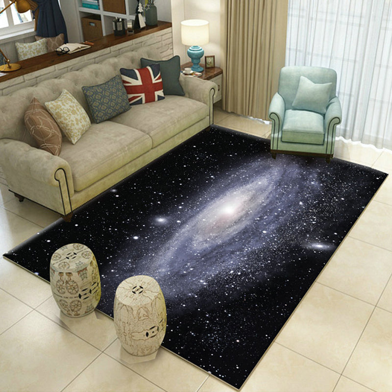 Novelty Space Printed Rug Multi Colored Cotton Blend Indoor Rug Easy Care Pet Friendly Washable Area Carpet for Room Silver Gray Clearhalo 'Area Rug' 'Rug' 2296326