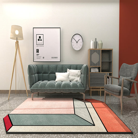 Designer Geometric Printed Rug Multi Colored Polypropylene Indoor Rug Easy Care Machine Washable Area Carpet for Parlor Clearhalo 'Area Rug' 'Rug' 2296340