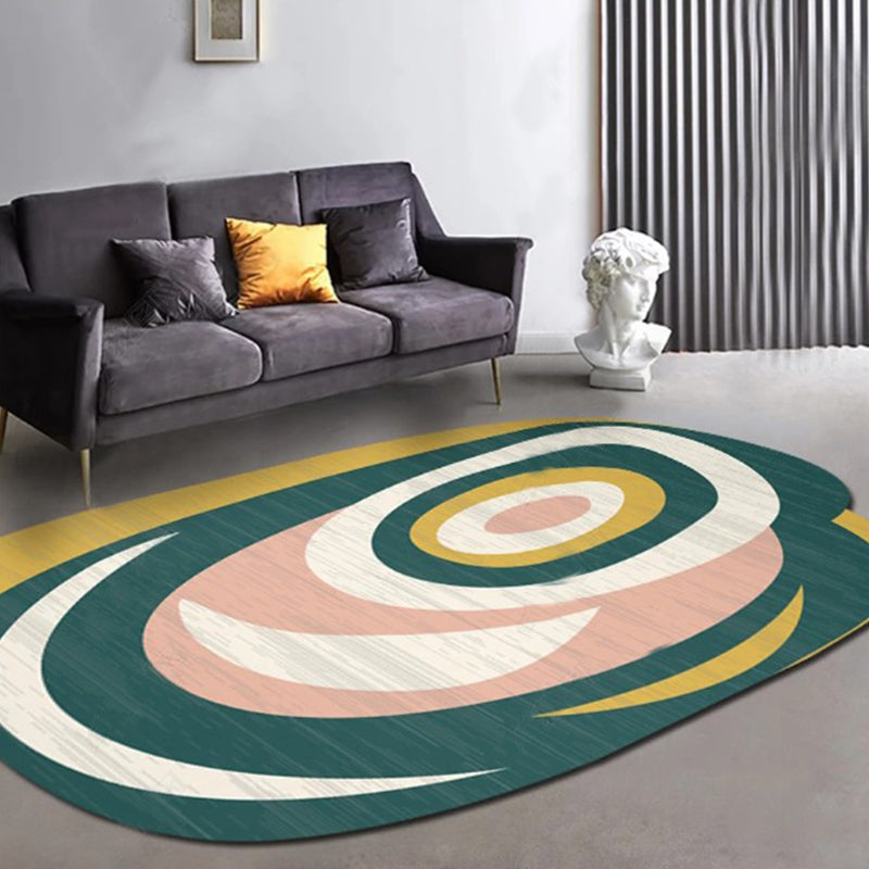 Modern Living Room Rug Multi Colored Geo Patterned Carpet Cotton Blend Easy Care Pet Friendly Indoor Rug Green Clearhalo 'Area Rug' 'Rug' 2296351