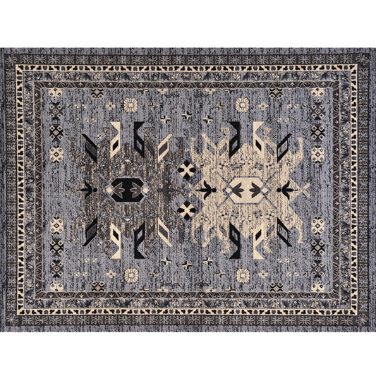Moroccan Living Room Rug Multi Colored Geometric Pattern Indoor Rug Polyster Anti-Slip Backing Washable Carpet Dark Gray 2'7" x 5'3" Clearhalo 'Area Rug' 'Moroccan' 'Rugs' Rug' 2296370
