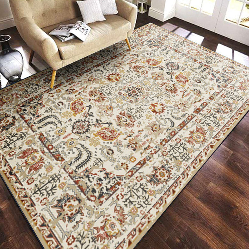 Multicolored Geometric Pattern Rug Polypropylene Retro Area Carpet Anti-Slip Backing Pet Friendly Rug for Home Beige Clearhalo 'Area Rug' 'Moroccan' 'Rugs' Rug' 2296402