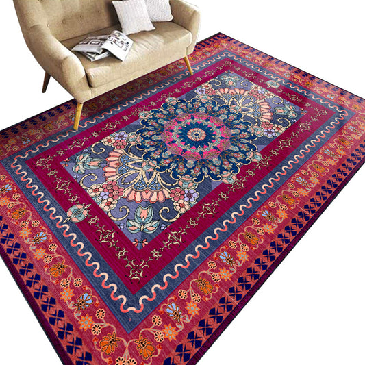 Multicolored Geometric Pattern Rug Polypropylene Retro Area Carpet Anti-Slip Backing Pet Friendly Rug for Home Clearhalo 'Area Rug' 'Moroccan' 'Rugs' Rug' 2296403