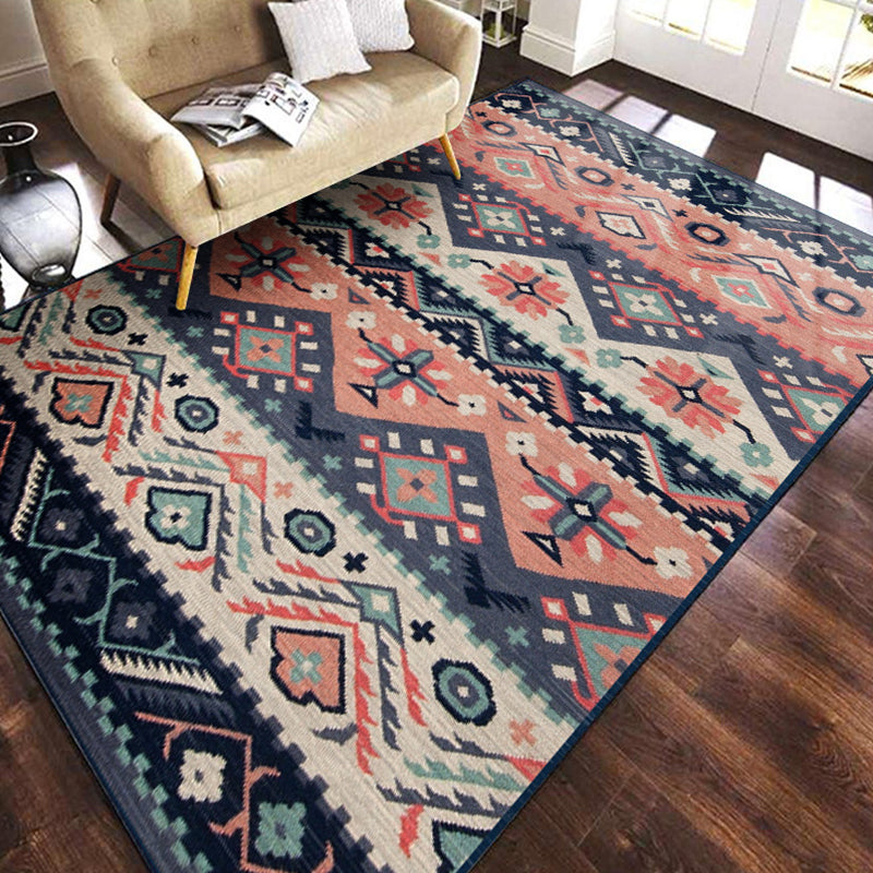 Multicolored Geometric Pattern Rug Polypropylene Retro Area Carpet Anti-Slip Backing Pet Friendly Rug for Home Pink Clearhalo 'Area Rug' 'Moroccan' 'Rugs' Rug' 2296408