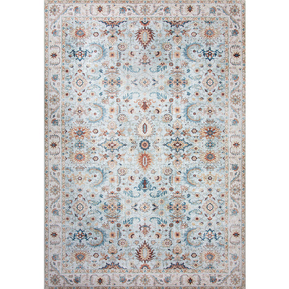 Vintage Living Room Rug Multi Colored Flower Printed Indoor Rug Polyster Pet Friendly Machine Washable Carpet Beige Clearhalo 'Area Rug' 'Moroccan' 'Rugs' Rug' 2296421