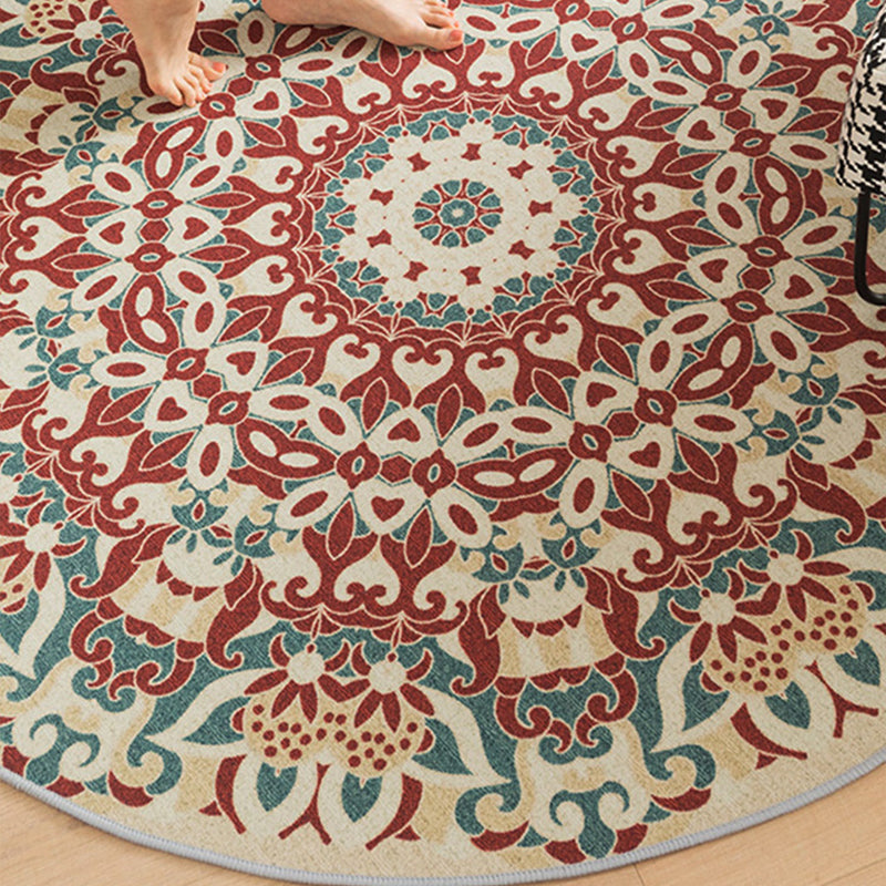 Moroccan Home Decor Rug Multi Colored Flower Indoor Rug Synthetics Anti-Slip Backing Washable Carpet Clearhalo 'Area Rug' 'Moroccan' 'Rugs' Rug' 2296426