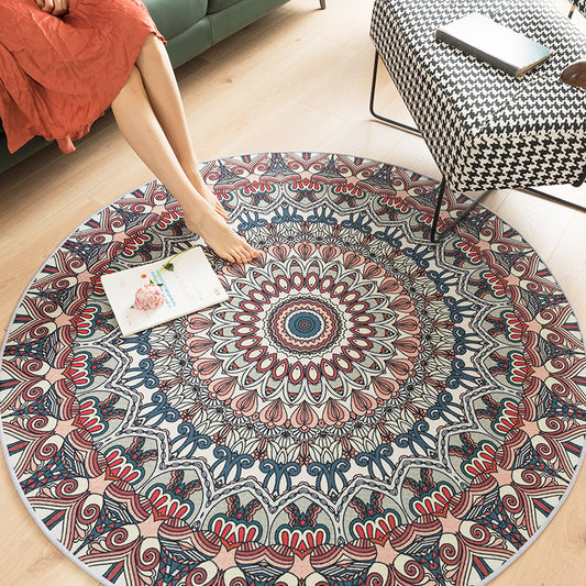 Moroccan Home Decor Rug Multi Colored Flower Indoor Rug Synthetics Anti-Slip Backing Washable Carpet Blue Clearhalo 'Area Rug' 'Moroccan' 'Rugs' Rug' 2296429