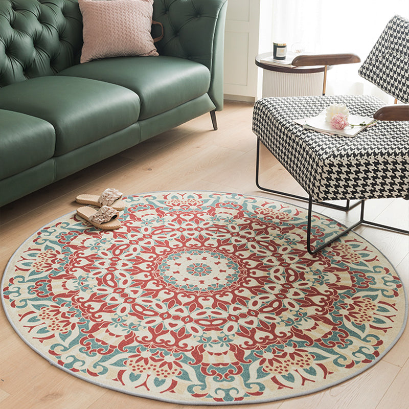 Moroccan Home Decor Rug Multi Colored Flower Indoor Rug Synthetics Anti-Slip Backing Washable Carpet Clearhalo 'Area Rug' 'Moroccan' 'Rugs' Rug' 2296430