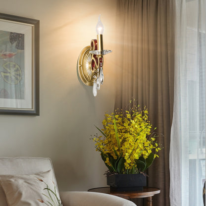 1 Light Metal Wall Lamp Country Style Gold Cone Bedroom Sconce Light Fixture with/without Shade Gold Shadeless Clearhalo 'Wall Lamps & Sconces' 'Wall Lights' Lighting' 229801