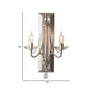 Silver/Gold Candle Wall Lighting Rustic Metal 2 Lights Indoor Sconce Lamp with Clear Crystal Drop Clearhalo 'Wall Lamps & Sconces' 'Wall Lights' Lighting' 229870