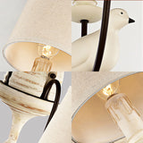 Tapered Bedroom Wall Lamp Country Metal 1/2 Light White Sconce Light Fixture with Bird Accents Clearhalo 'Wall Lamps & Sconces' 'Wall Lights' Lighting' 229970