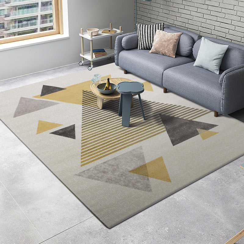 Multi Colored Nordic Rug Polyster Geometric Pattern Indoor Rug Pet Friendly Anti-Slip Backing Area Carpet for Living Room Yellow Clearhalo 'Area Rug' 'Modern' 'Rugs' Rug' 2300055