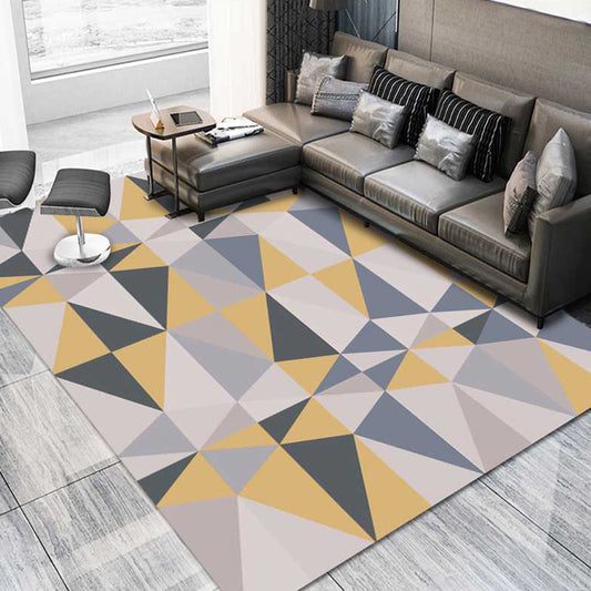 Multi Colored Geometric Pattern Rug Polypropylene Modern Indoor Rug Easy Care Pet Friendly Area Carpet in Living Room Yellow-Gray Clearhalo 'Area Rug' 'Modern' 'Rugs' Rug' 2300087