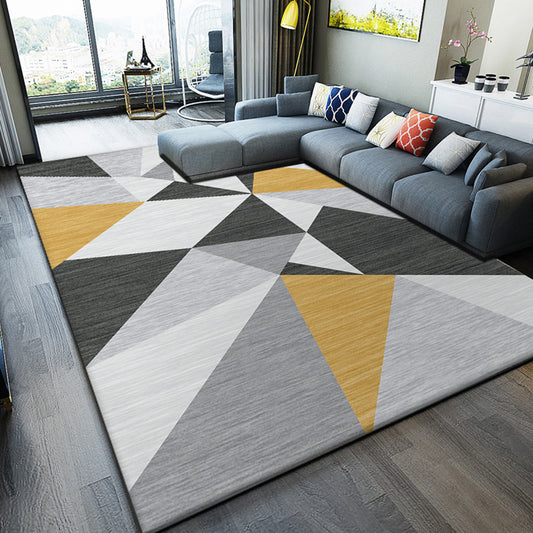 Natural Living Room Rug Multi Colored Geometric Print Indoor Rug Synthetics Non-Slip Backing Washable Area Carpet Gray-Yellow Clearhalo 'Area Rug' 'Modern' 'Rugs' Rug' 2300125