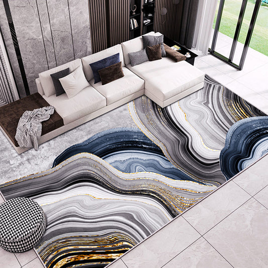 Natural Living Room Rug Multi Colored Geometric Print Indoor Rug Synthetics Non-Slip Backing Washable Area Carpet Dark Gray Clearhalo 'Area Rug' 'Modern' 'Rugs' Rug' 2300128