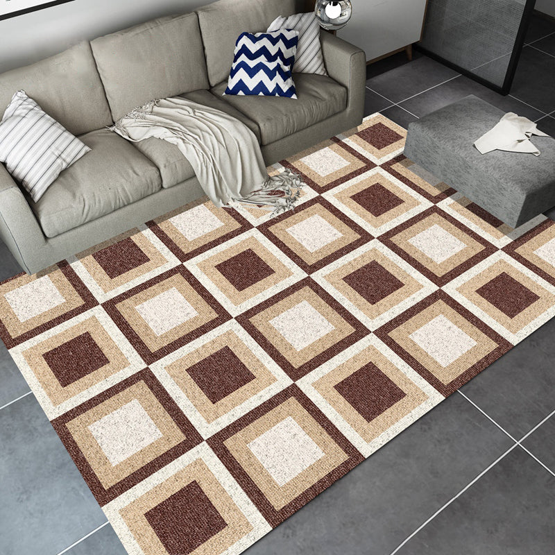 Formal Parlor Rug Multi Colored Geometric Pattern Indoor Rug Polypropylene Pet Friendly Easy Care Area Carpet Light Brown Clearhalo 'Area Rug' 'Modern' 'Rugs' Rug' 2300153
