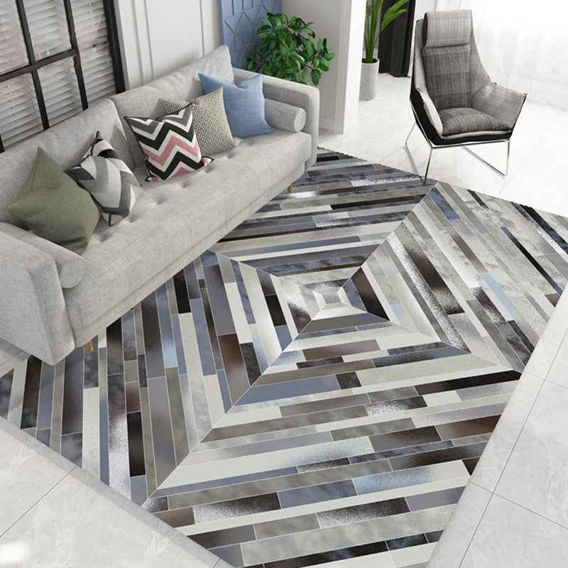 Formal Parlor Rug Multi Colored Geometric Pattern Indoor Rug Polypropylene Pet Friendly Easy Care Area Carpet Grey Clearhalo 'Area Rug' 'Modern' 'Rugs' Rug' 2300155