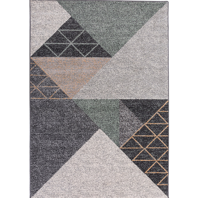 Modern Geometric Rug Multi Colored Polyster Indoor Rug Non-Slip Backing Pet Friendly Area Carpet for Living Room Black-Gray 5'3" x 7'7" Clearhalo 'Area Rug' 'Modern' 'Rugs' Rug' 2300180