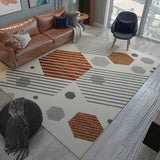 Multi Colored Modern Rug Polypropylene Geometric Area Carpet Anti-Slip Backing Pet Friendly Indoor Rug for Parlor Brown 5'3" x 7'7" Clearhalo 'Area Rug' 'Modern' 'Rugs' Rug' 2300200