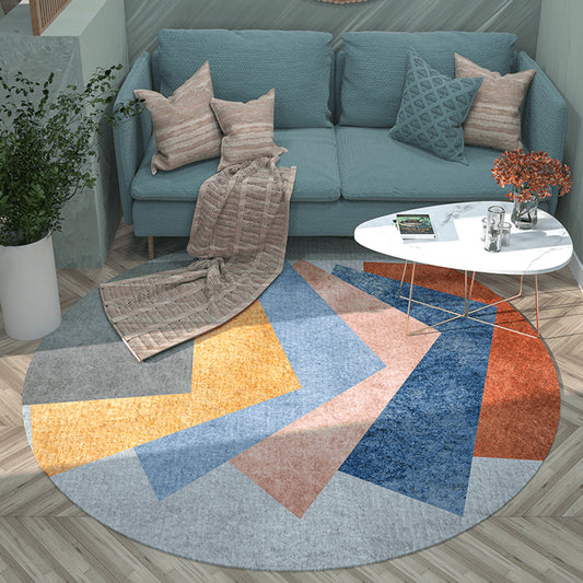 Natural Geometric Pattern Rug Multi Colored Polyster Area Carpet Non-Slip Backing Pet Friendly Indoor Rug for Parlor Blue Clearhalo 'Area Rug' 'Modern' 'Rugs' Rug' 2300225