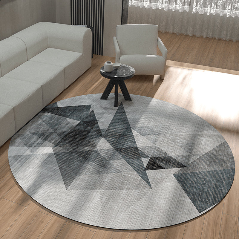 Natural Geometric Pattern Rug Multi Colored Polyster Area Carpet Non-Slip Backing Pet Friendly Indoor Rug for Parlor Black-Gray Clearhalo 'Area Rug' 'Modern' 'Rugs' Rug' 2300230