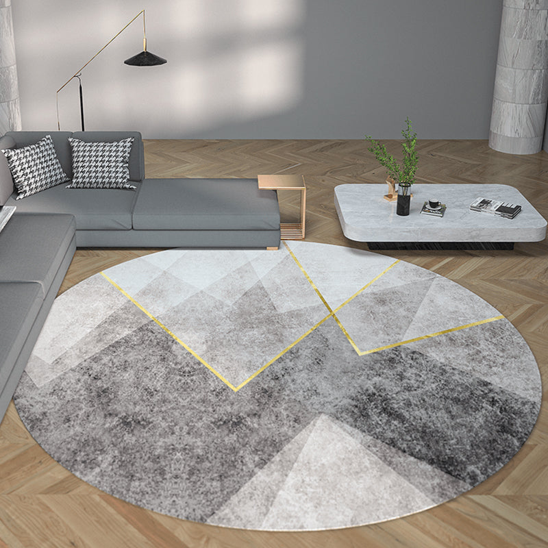 Natural Geometric Pattern Rug Multi Colored Polyster Area Carpet Non-Slip Backing Pet Friendly Indoor Rug for Parlor Light Gray Clearhalo 'Area Rug' 'Modern' 'Rugs' Rug' 2300232