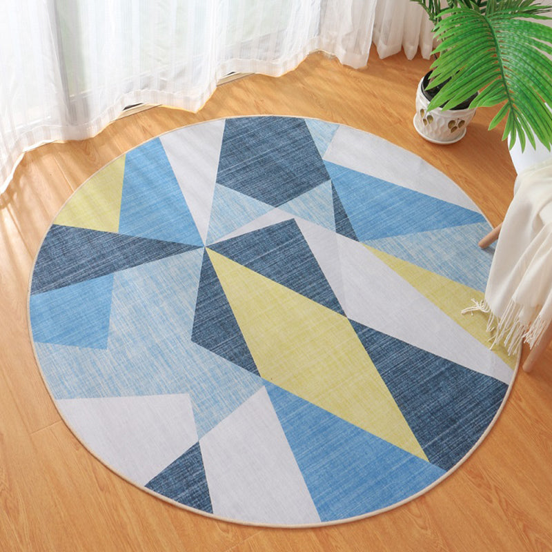 Cute Bedroom Rug Multi Colored Cartoon Printed Area Carpet Synthetics Non-Slip Backing Washable Indoor Rug Blue-Yellow Clearhalo 'Area Rug' 'Modern' 'Rugs' Rug' 2300260