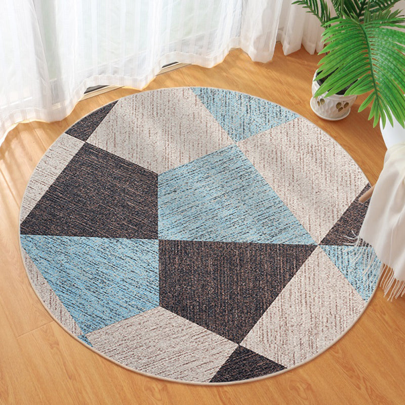 Cute Bedroom Rug Multi Colored Cartoon Printed Area Carpet Synthetics Non-Slip Backing Washable Indoor Rug Blue-Brown Clearhalo 'Area Rug' 'Modern' 'Rugs' Rug' 2300264