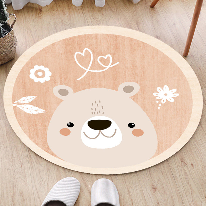 Cute Bedroom Rug Multi Colored Cartoon Printed Area Carpet Synthetics Non-Slip Backing Washable Indoor Rug Brown Clearhalo 'Area Rug' 'Modern' 'Rugs' Rug' 2300268