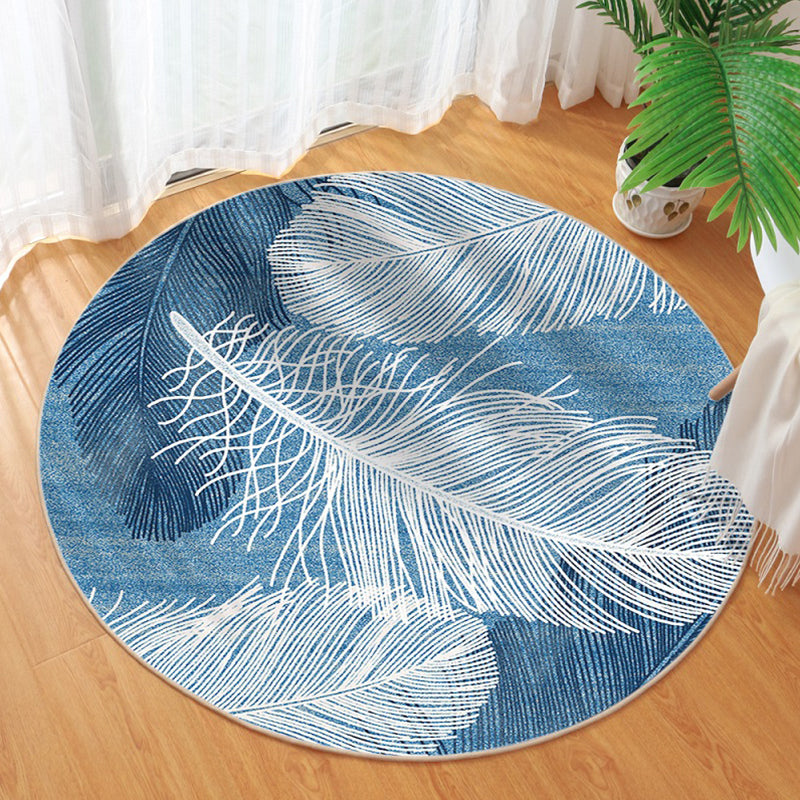 Cute Bedroom Rug Multi Colored Cartoon Printed Area Carpet Synthetics Non-Slip Backing Washable Indoor Rug Blue Clearhalo 'Area Rug' 'Modern' 'Rugs' Rug' 2300269