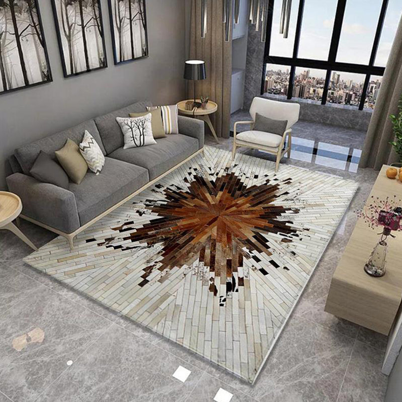 Multi-Color Living Room Rug Multi Colored Abstract Pattern Indoor Rug Polyster Pet Friendly Stain-Resistant Rug Brown Clearhalo 'Area Rug' 'Modern' 'Rugs' Rug' 2300319