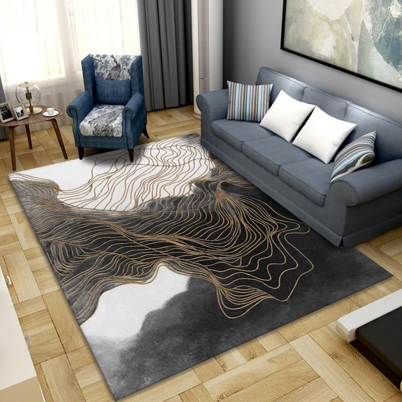 Multi-Color Living Room Rug Multi Colored Abstract Pattern Indoor Rug Polyster Pet Friendly Stain-Resistant Rug Grey Clearhalo 'Area Rug' 'Modern' 'Rugs' Rug' 2300321