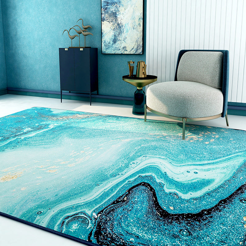 Modern Decoration Rug Multi Colored Abstract Patterned Area Carpet Polyster Non-Slip Backing Pet Friendly Rug Aqua Clearhalo 'Area Rug' 'Modern' 'Rugs' Rug' 2300325