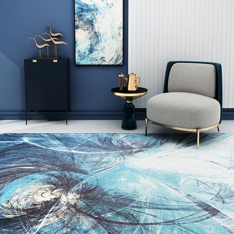 Modern Decoration Rug Multi Colored Abstract Patterned Area Carpet Polyster Non-Slip Backing Pet Friendly Rug Dark Blue Clearhalo 'Area Rug' 'Modern' 'Rugs' Rug' 2300329