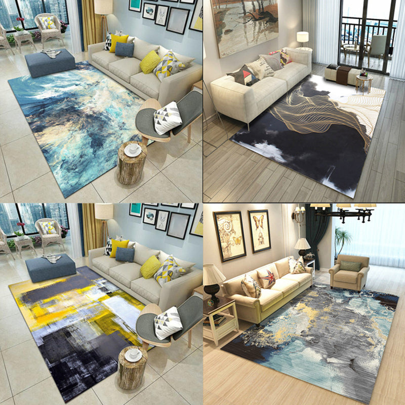 Nordic Home Decor Rug Multi Colored Abstract Pattern Area Rug Synthetics Non-Slip Backing Pet Friendly Carpet Clearhalo 'Area Rug' 'Modern' 'Rugs' Rug' 2300339