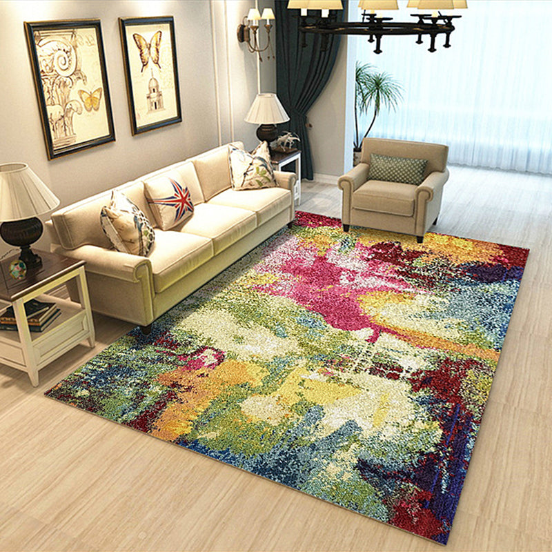Nordic Home Decor Rug Multi Colored Abstract Pattern Area Rug Synthetics Non-Slip Backing Pet Friendly Carpet Green Clearhalo 'Area Rug' 'Modern' 'Rugs' Rug' 2300351